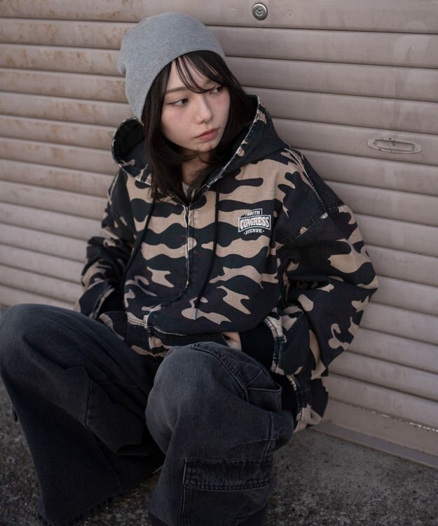 WEGO 【ユニセックス着用ITEM】ワーカーズフードブルゾン 柄1