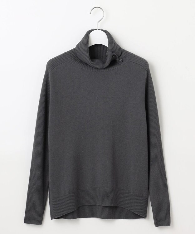 J.PRESS LADIES 【洗える】SOFT TOUCH WOOL リブ切り替え ニット スレート系