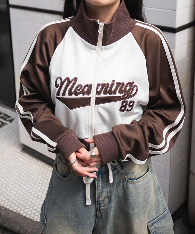 WEGO スタジアムロゴトラックジャケット ブラウン