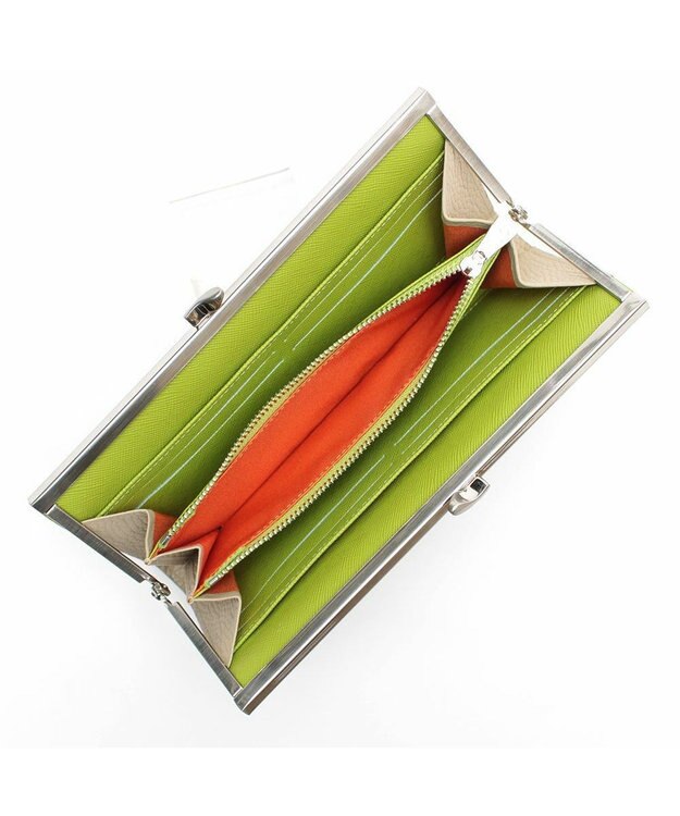 A.D.M.J. 【牛革】スネーク型押し/ガマグチウォレット サンド