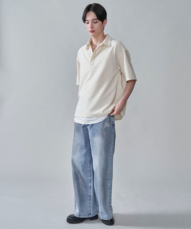 WEGO リネンライクスキッパーシャツ（SS） オフホワイト