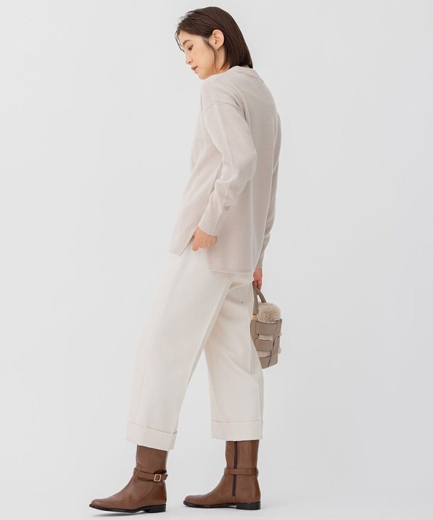 23区 【洗える】ウールカシミヤブレンド チュニック ニット ベージュ系