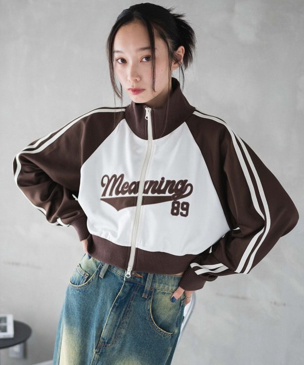 WEGO スタジアムロゴトラックジャケット ブラウン