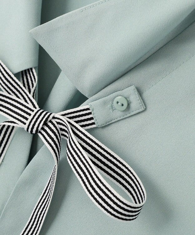 YECCA VECCA 2wayストライプリボンブラウス Mint