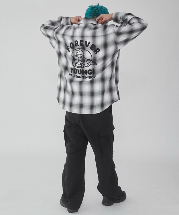 WEGO 【ユニセックス着用ITEM】グラフィックオンブレチェックシャツ（LS） 柄2