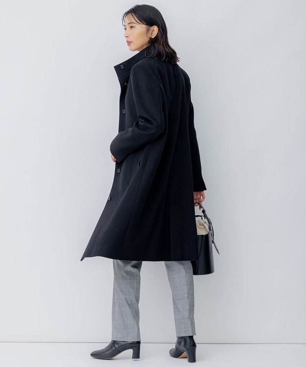 23区 S ウールカシミヤビーバー スタンドカラー コート ブラック系