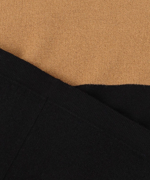 ICB L 【新色追加・WEB限定カラーあり】 ヴィスコースワイド タートルネックプルオーバー キャメル×ブラック［WEB限定］