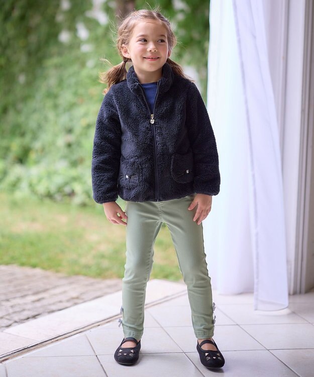 ANY KIDS ネコポケットボアブルゾン ブラック