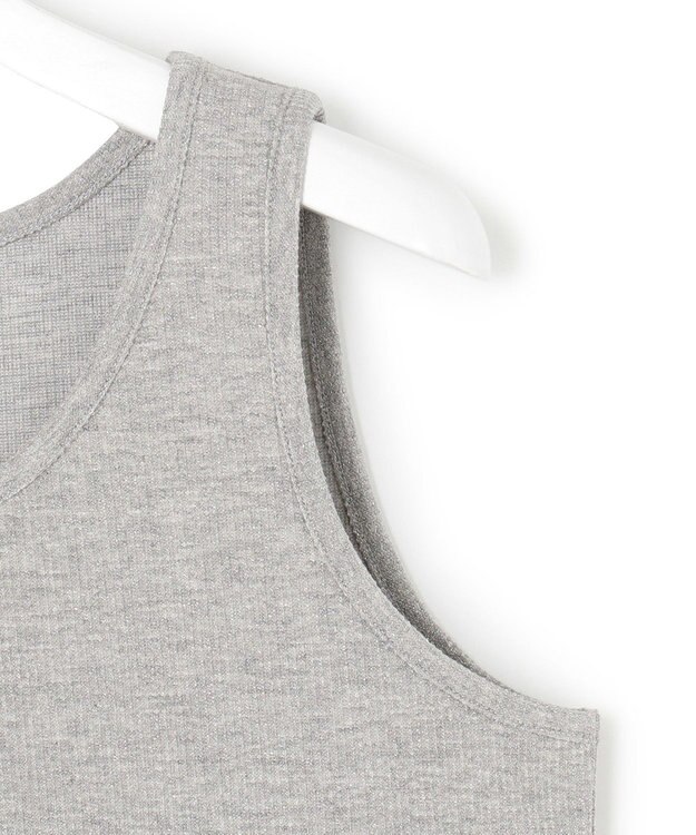 23区 【洗える】シャイニーリブ タンクトップ ライトグレー系