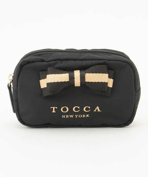 TOCCA 【WEB限定】BICOLOR RIBBON POUCH ポーチ ブラック系