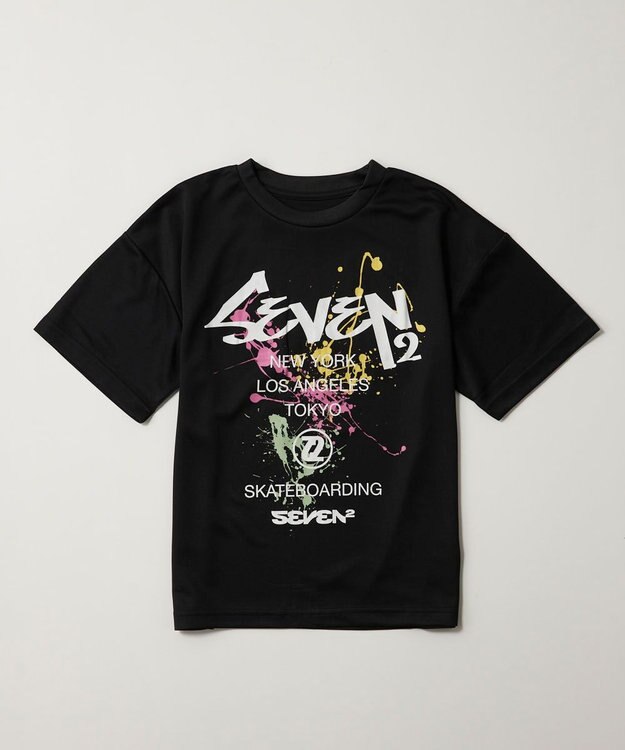 OP／FILA 【SEVEN2】ストリ－トデザインロゴTシャツ ブラック