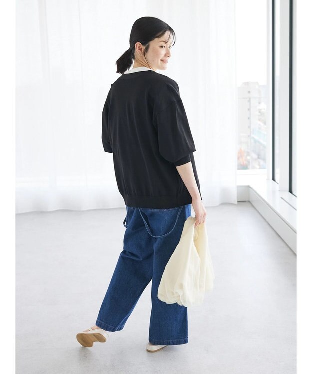 CRAFT STANDARD BOUTIQUE UVカット/接触冷感/マシンウォッシャブル/Vネックニットカーディガン Black