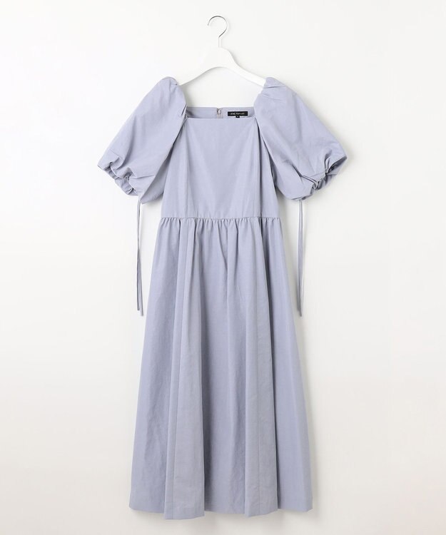 23区 【APPLAUDIR】スクエアネックタフタ ドレス サックスブルー系