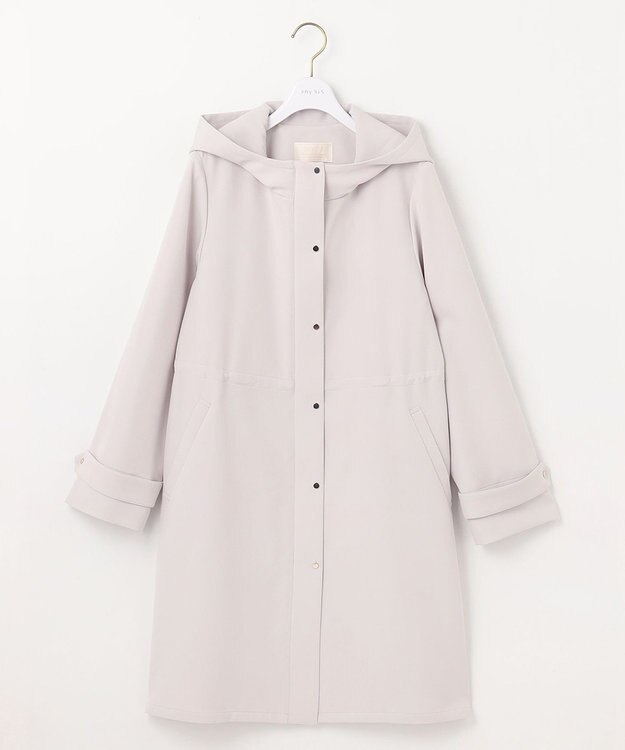 ANY SIS S 【洗える】フーデットロング アウター ライトグレー
