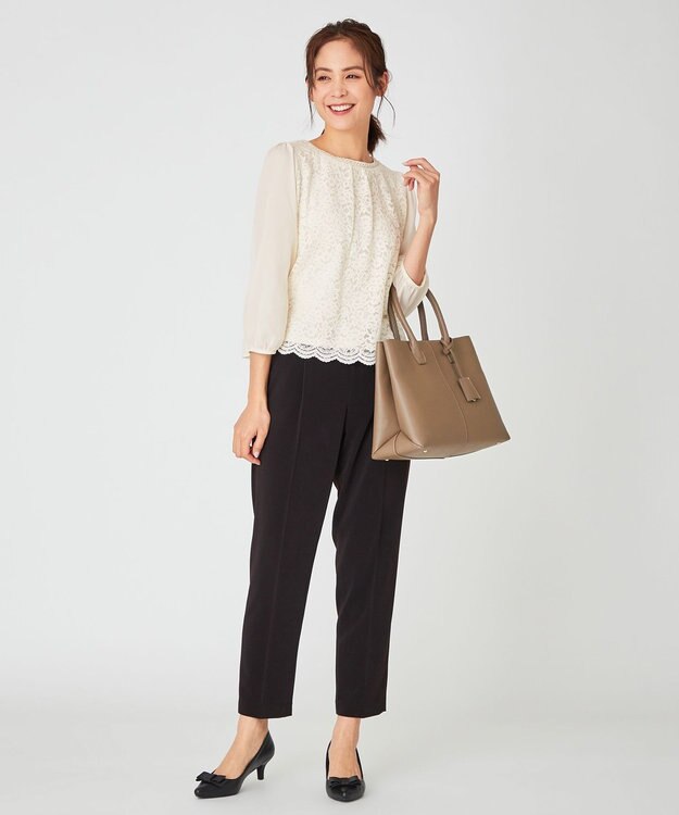 ANY 【洗える】エステルソフトストレッチ パンツ ブラック系