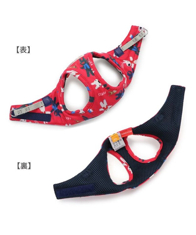 PET PARADISE リサとガスパール ベストハーネス 《パリ柄》 ＳＭ 中型犬 レッド