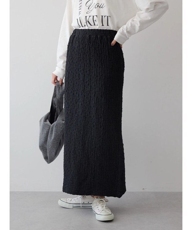 AMERICAN HOLIC フクレジャガードタイトスカート Black