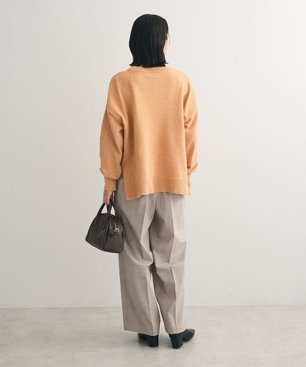 Green Parks ベロアモールリラックスサイズニットプルオーバー Orange