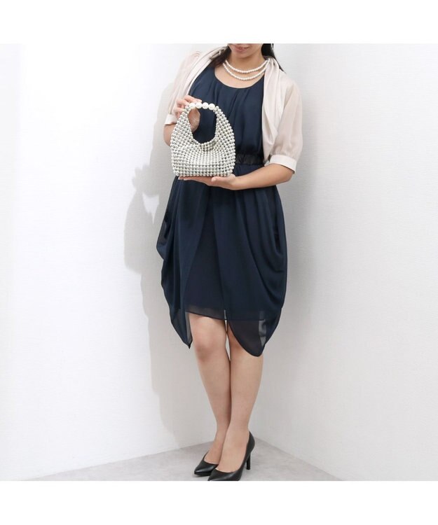 UNBILLION カシュカシュ cachecache / シルバービーズ手提げバッグ ホワイト