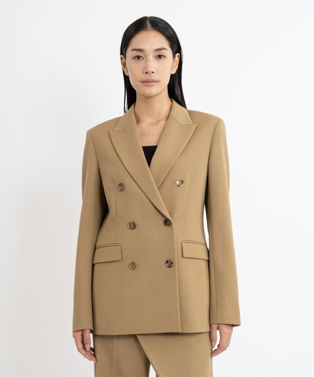 23区 S 【エステータ】ウールギャバジン ダブルブレスト ジャケット ベージュ系