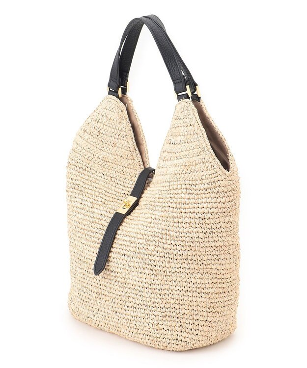 23区 VIOLAd'ORO ラフィア トートバッグ ブラック系