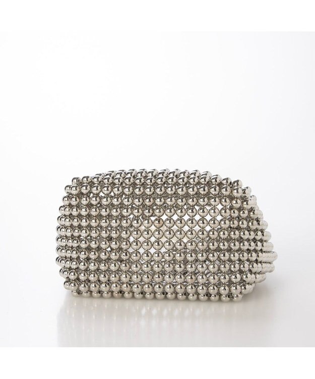 UNBILLION カシュカシュ cachecache / シルバービーズ手提げバッグ ホワイト