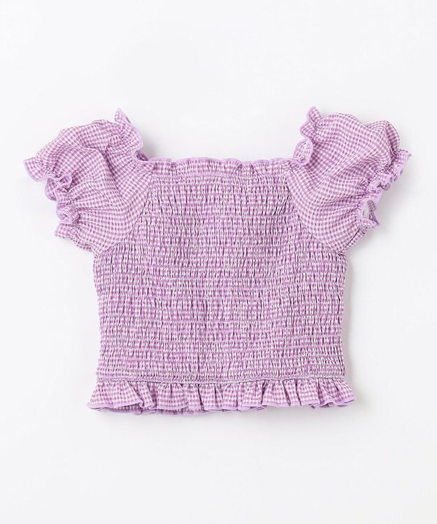 ANY KIDS ギンガムチェック セパレート 水着 ラベンダーギンガム×ネイビー