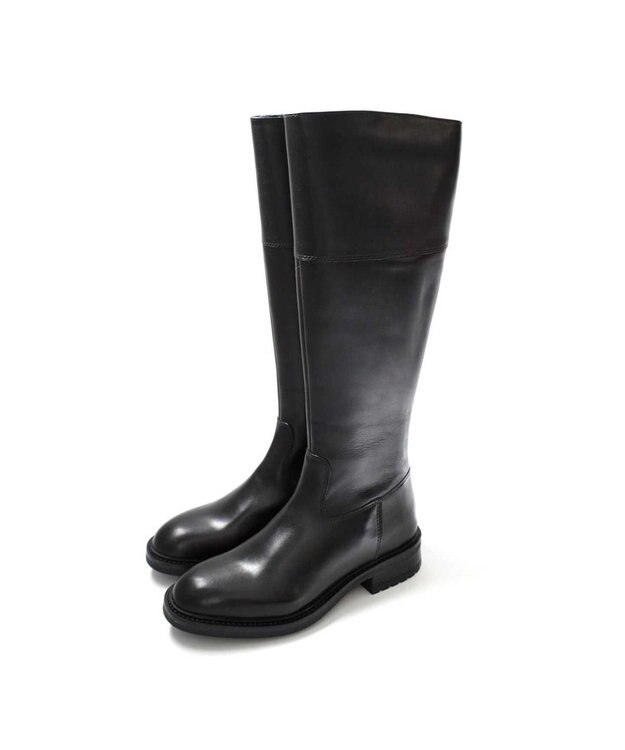 Pointer 本革ベーシック 裏起毛 ロングブーツ ブラック