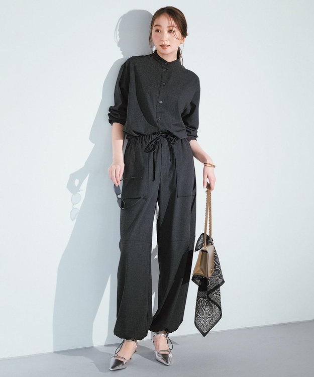 UNFILO L ライトフランネル イージーパンツ チャコール