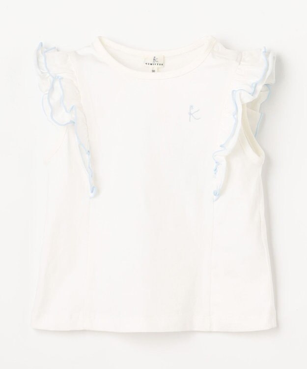 組曲 KIDS 【80-100㎝】 フルールフリルTシャツ オフホワイト