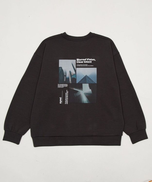 WEGO 【ユニセックス着用ITEM】アクセ付きフォトグラフィックプルオーバー ブラック中濃色