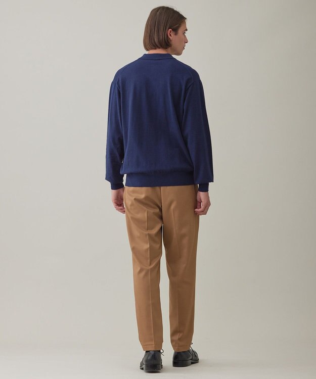 UNFILO MENS ライトウォーム ニットポロ ネイビー