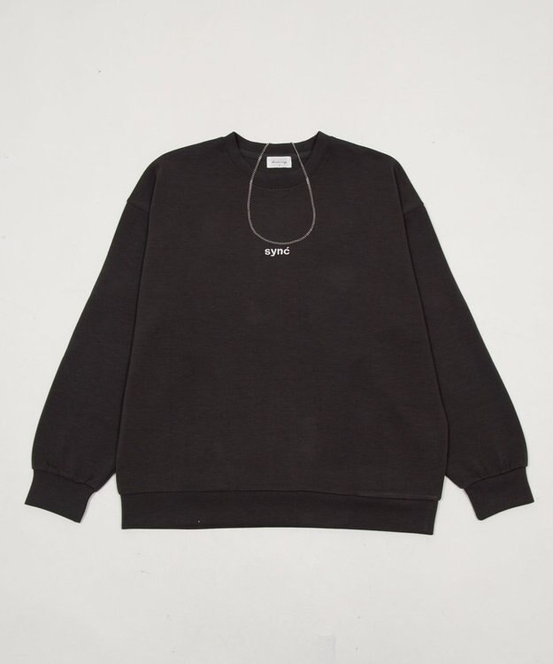 WEGO 【ユニセックス着用ITEM】アクセ付きフォトグラフィックプルオーバー ブラック中濃色