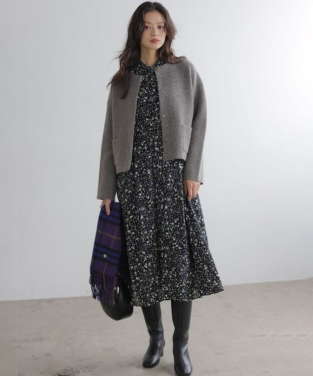 組曲 L プティフラワープリント ワンピース ブラック系5