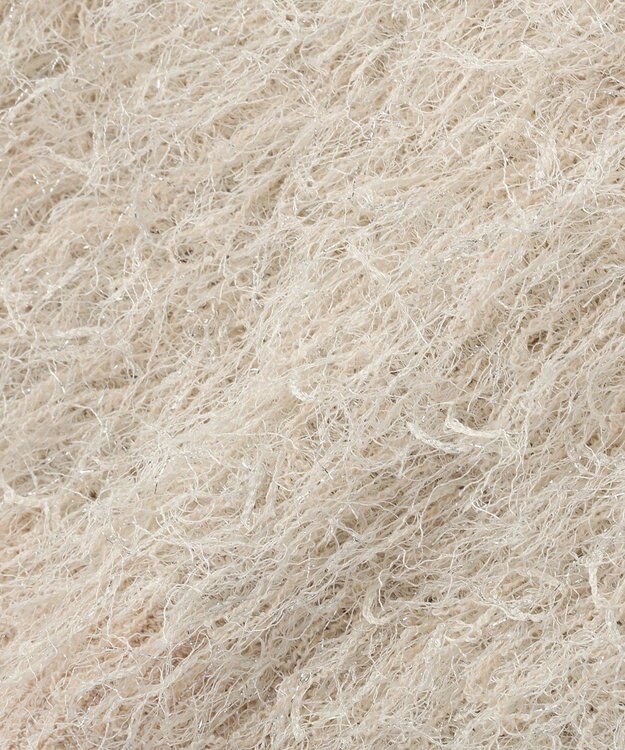 Green Parks ラメ入り毛足ニットベスト Ecru