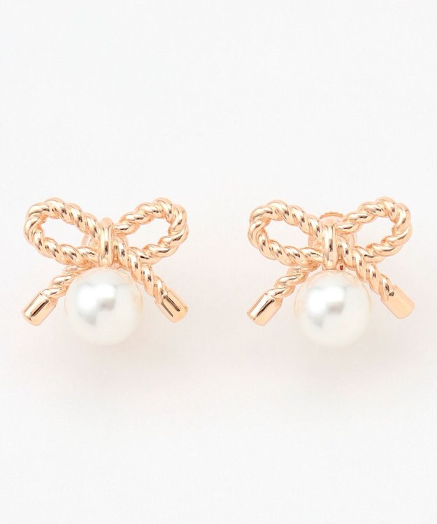 TOCCA PROMISE PEARL RIBBON EARRINGS イヤリング ピンクゴールド系