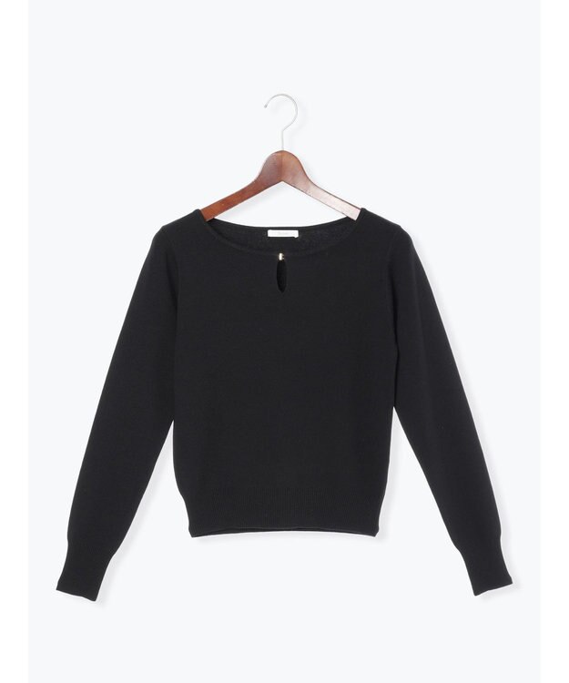 Te chichi スクエアチャームキーネックプルオーバー ブラック