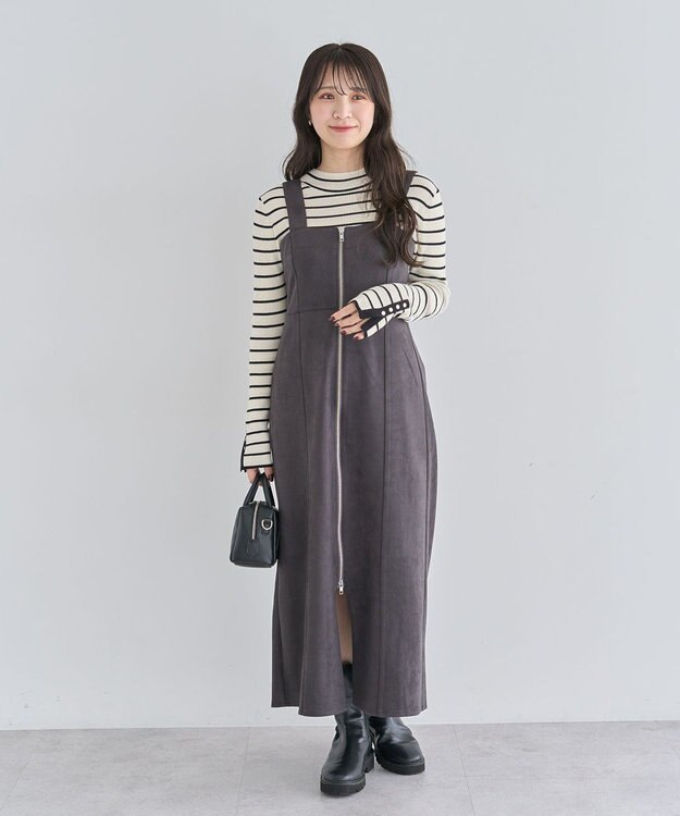 Green Parks ・ＥＬＥＮＣＡＲＥ　ＤＵＥ　スエードポンチジャンスカ Charcoal Gray