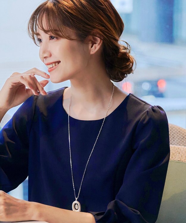 Tiaclasse 【安田美沙子さん着用・2way】オーバルパールロングネックレス シルバー