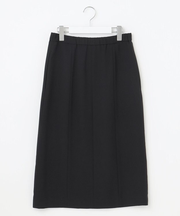 自由区 L 【セットアップ対応・接触冷感・UVケア・洗える】ライトストレッチ スカート ブラック