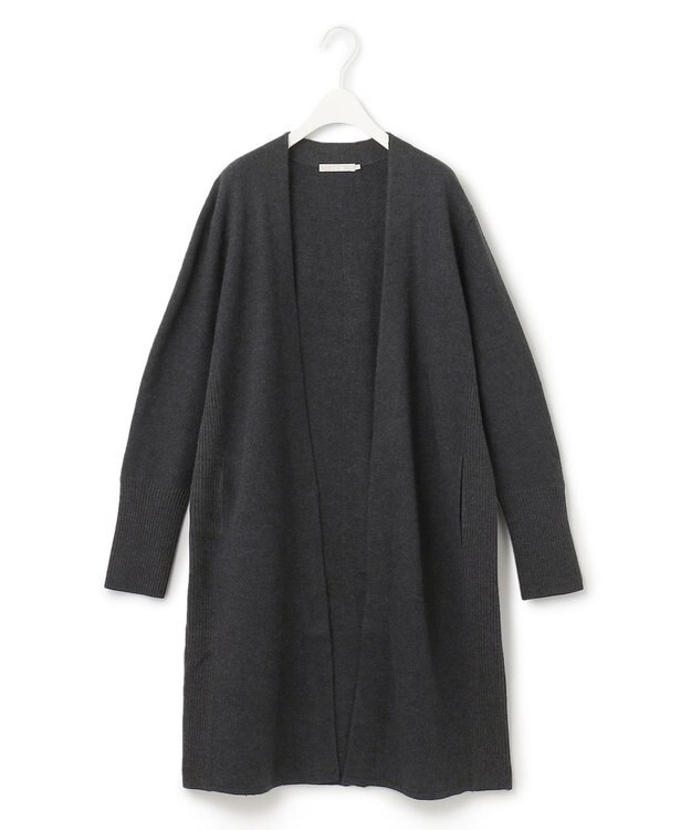 ICB L ミルドウール ロングカーディガン チャコール系