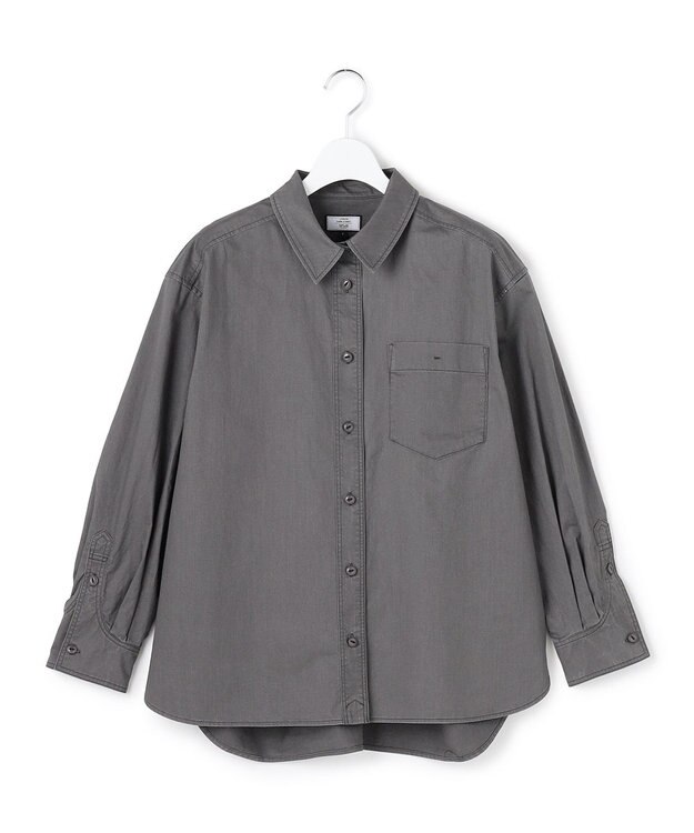 J.PRESS YORK STREET 【WOMEN】ソフトコットン オーバー シャツ グレー系