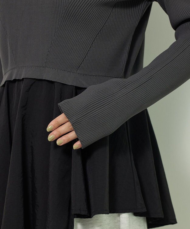 Green Parks ・ＥＬＥＮＣＡＲＥ　ＤＵＥ　ハイブリットハイネックニット Charcoal Gray