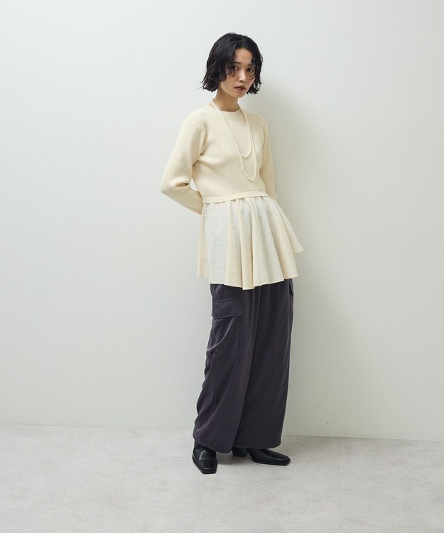 Green Parks ・ＥＬＥＮＣＡＲＥ　ＤＵＥ　ハイブリットハイネックニット Ivory