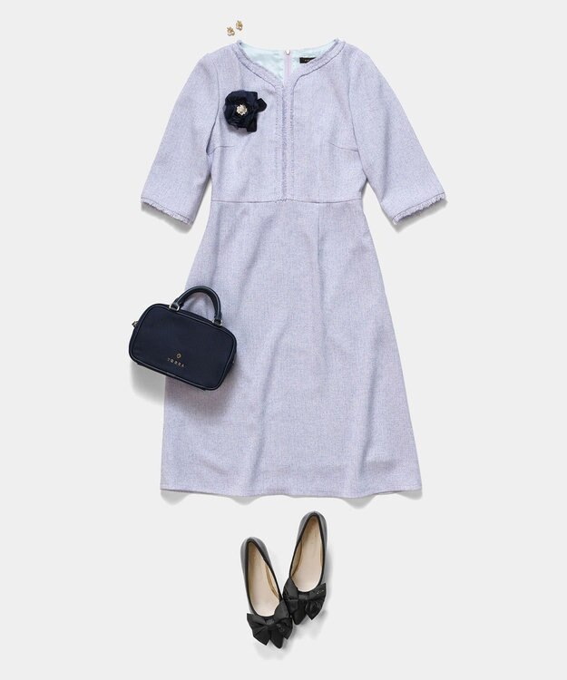 TOCCA 【宮本茉由さん着用】FROST MIST TWEED ドレス ライラック系5