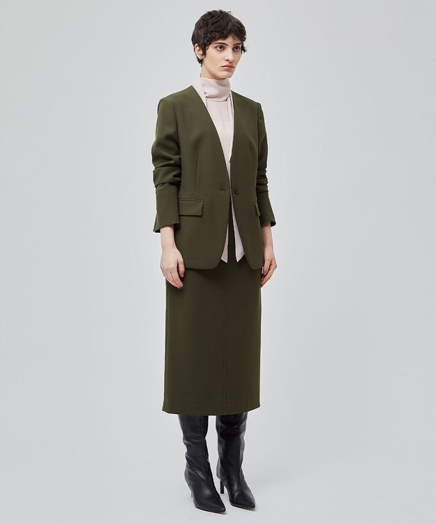 BEIGE， 【洗える】ALAINA / Iラインスカート Khaki