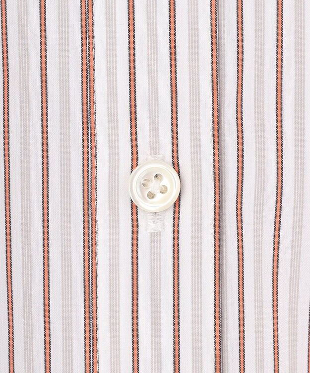 J.PRESS LADIES BEZコットンナイロン ストライプ シャツ ブラウス ホワイト×グレー系