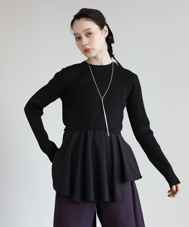 Green Parks ・ＥＬＥＮＣＡＲＥ　ＤＵＥ　ハイブリットハイネックニット Black