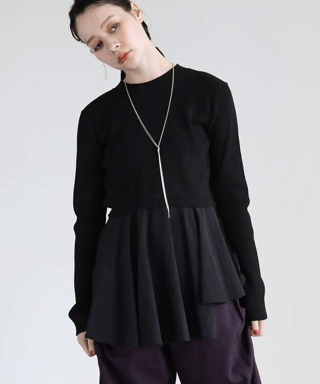 Green Parks ・ＥＬＥＮＣＡＲＥ　ＤＵＥ　ハイブリットハイネックニット Black