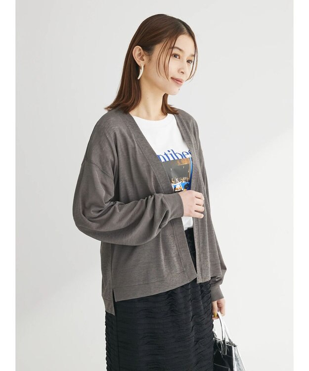 Green Parks Ｖネックシアーカットカーディガン Gray